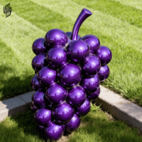 Op maat gemaakte hoogwaardige roestvrijstalen appel-sculpturen, gesimuleerde fruit-sculpturen voor decoratie in buitenboomgaarden