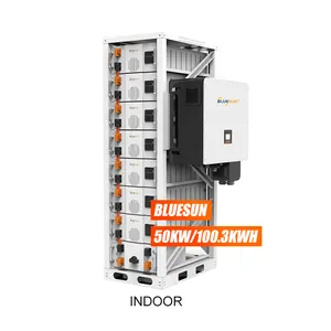 Bluesun 50kw Solar Panel Power Energy Storage Complete Systems Price List With 100kwh Lithium Battery