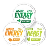 Pouch Energi Nol Kalori OEM, Pouch Nootropik, Pouch Kafein Alami 80mg, Suplemen dengan Vitamin B untuk Fokus dan Olahraga