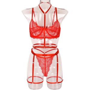 Ensemble <span class=keywords><strong>de</strong></span> lingerie en dentelle florale pour femmes ZZYUP <span class=keywords><strong>avec</strong></span> <span class=keywords><strong>soutien</strong></span>-<span class=keywords><strong>gorge</strong></span> à collier et string, <span class=keywords><strong>soutien</strong></span>-<span class=keywords><strong>gorge</strong></span> transparent, string sexy, <span class=keywords><strong>soutien</strong></span>-<span class=keywords><strong>gorge</strong></span> sexy, 3 pièces - Product Image 5