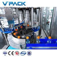 Vente directe d'usine Machine de remplissage d'eau embouteillée en plastique PET rotative automatique 3 en 1 pour l'eau potable minérale purifiée