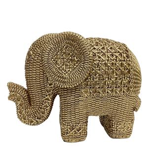 Satılık yeni tasarım rattan bak fil heykelleri altın renk fil - Product Image 6