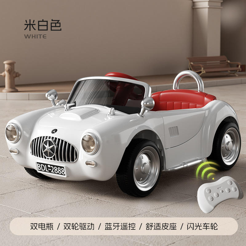 Soporte de cuero para control remoto de batería doble 6V4 blanco