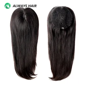 Vrouwelijke Visnet Integratie Haarstukken Chinese Cuticula Remy Haar Natuurlijke Recht Voor Top Van Hoofd Gratis Stijl 16 Inches 6 "X 6.5"