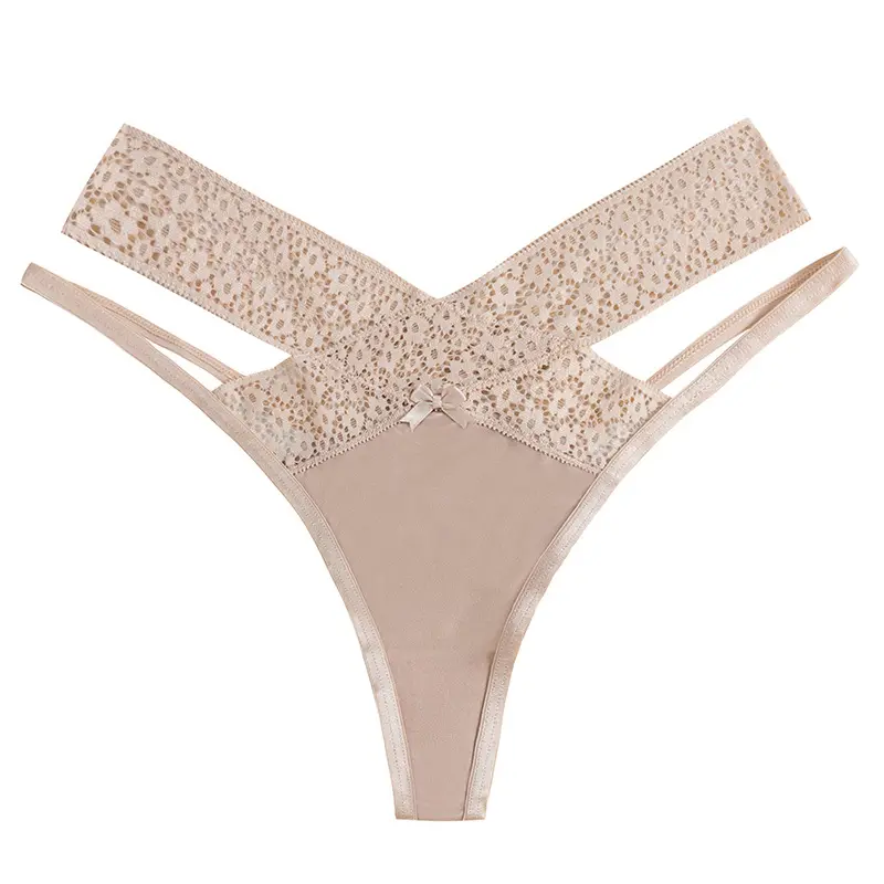 Dentelle Ruban Creux Tentation Sans Couture Taille Basse Forme V String Hot Sexy Hot Teen Culotte Femmes Pour