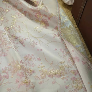 בד ברוקד טול רב צבעוני זהב דפוס אקארד רקמת חומר מתיחה לשמלות חתונה ומסיבות - Product Image 6