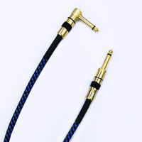 Câble de Guitare Blindé Tressé Bleu 3m à Faible Bruit pour Performance Live, Boucle d'Effets, Clavier, Amplificateur, Câble Guitare TS 3,5mm