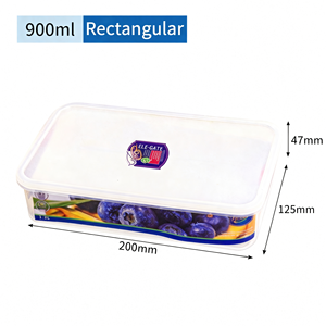 Rectangular Transparent Food <b>Container</b> 900ml With Lid For <b>Storage</b> - Product Image 3
