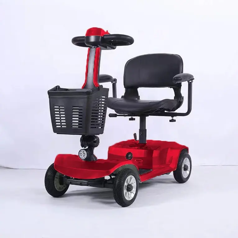 Four-wheel folding Disabled electric scooter with chair for the elderly and the disabled