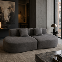 Canapé pliable 3 places pour salon, mobilier modulaire moderne à profil bas, housse amovible en tissu, vente directe usine