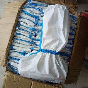 Jirelly Non-Woven Medical Shoe Covers Disposable White <b>Boot</b> Cover With Double Elastic Band Chemical Resistant <b>Pull</b>-On Safety - Product Image 1