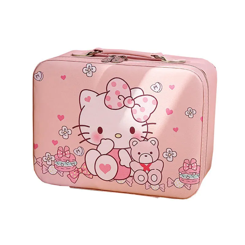 Venta al por mayor lindo gatito de dibujos animados kuromi estuche de cosméticos de gran capacidad portátil impermeable niñas Accesorios