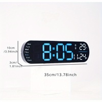Jam dinding Digital layar besar, 12.5 "jam dinding besar dengan Remote kontrol berubah warna, jam besar dengan lampu malam