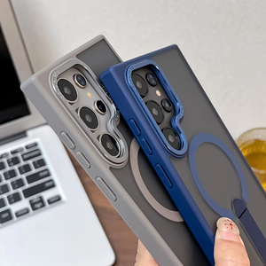 Từ trường hợp điện thoại di động với dải kim loại đứng Matte Acrylic <span class=keywords><strong>TPU</strong></span> điện thoại bìa cho <span class=keywords><strong>Samsung</strong></span> S23 FE S24 S25 siêu cộng với - Product Image 5