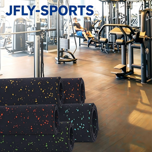 Revêtement de sol en caoutchouc robuste pour salle de sport, antidérapant, absorbant les chocs, pour zone de musculation en salle de sport commerciale et entraînement à domicile - Product Image 1