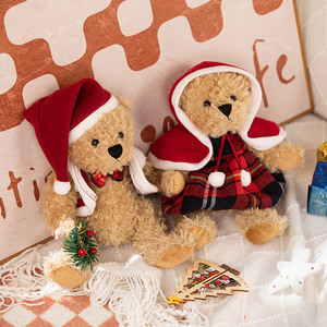 Wholesale Cute Couple Christmas Teddy Bear <b>Plush</b> <b>Toy</b> with PP Cotton Filling Washed Finish Super Soft Fabric-Stress Relief Gift - Product Image 6