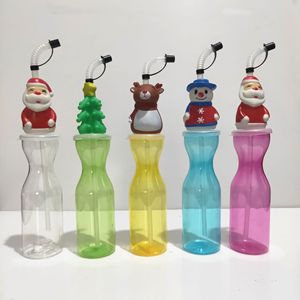 500ml Cartoon Cute Animal LED Light Colored Fruit Juice Bouteille d'eau <span class=keywords><strong>en</strong></span> <span class=keywords><strong>plastique</strong></span> PET Sluch Ice Drink Yard Cup avec couvercle et paille - Product Image 3