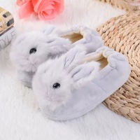 Cadeau de Pâques Pantoufles en peluche chaudes d'hiver Pantoufles en peluche de lapin moelleuses Pantoufles de lapin pour adultes en intérieur pour enfants