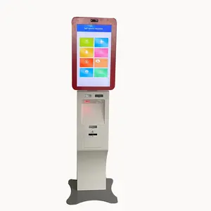 Kiosque libre-service de support de sol de 21.5 pouces Kiosque de livres d'emprunt et de retour automatique Win10 tout en un avec imprimante thermique/code QR/RFID