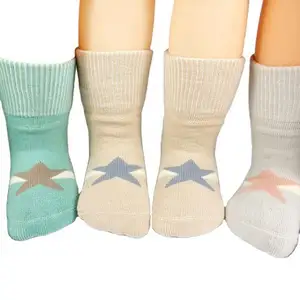 Бесплатный образец, детские зимние носки, органические носки для обучения ходьбе, детские Нескользящие носки