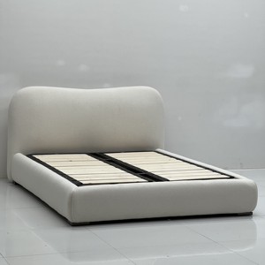 <span class=keywords><strong>Letto</strong></span> Nordico Moderno Minimalista in Pelle di Pecora - <span class=keywords><strong>Letto</strong></span> <span class=keywords><strong>Matrimoniale</strong></span> per Camera da <span class=keywords><strong>Letto</strong></span> Principale, <span class=keywords><strong>Letto</strong></span> Nuziale Imbottito Color Crema - Product Image 5