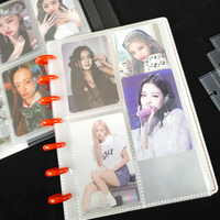 Carpeta personalizada para álbum de fotos con hojas sueltas, colección de almacenamiento de tarjetas K-pop Idol Star de gran capacidad, cuero vaquero PU de 3 pulgadas