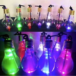 Botella de Plástico para Bebidas de 500 ml al por Mayor, Forma de Bombilla, Alta Calidad, Logotipo Personalizado, para Café Helado, Té Boba, Tequila - Product Image 4