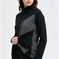 Veste softshell imperméable et coupe-vent à col roulé, color block, écoresponsable, grande taille, extensible, avec poches zippées, imprimé automne, style urbain