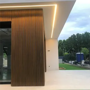 Desain luar tahan cuaca Eco Office House Modern Slat datar terdiri dari eksternal menyarankan panel dinding