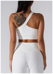 China compras en línea oblicuo solo hombro Yoga sujetador de una pieza hermosa espalda deportes <span class=keywords><strong>ropa</strong></span> interior Yoga <span class=keywords><strong>ropa</strong></span> - Product Image 2