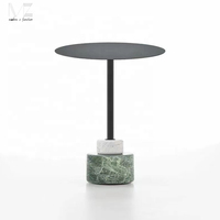 Vente en gros de meubles de salon base en marbre vert de luxe petit canapé rond côté table basse nordique moderne