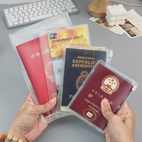 Plusieurs fentes pour cartes transparentes porte-passeport étui organisateur de carte d'identité voyage protecteur pochette à fermeture éclair pour carnet de voyage