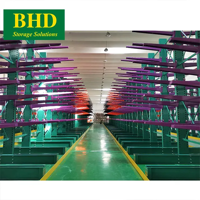 Bhd nhôm ống lưu trữ cantilever giá duy nhất bên cantilever kệ đôi bên cantilever giá