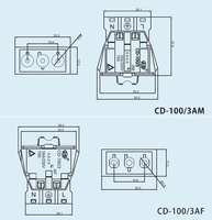 CD-100/3AM TOP connecteur de fil électrique 3 pôles mâle et femelle connexion rapide prise et prise pour fixation murale