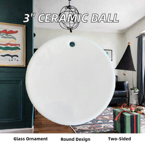Boules de <span class=keywords><strong>Noël</strong></span> en verre rondes de 3 pouces, vierges pour sublimation, décorations de <span class=keywords><strong>Noël</strong></span> double face - Product Image 2