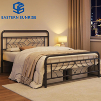 Lit de chambre à coucher de style contemporain de qualité supérieure, lit double minimaliste avec capacité de charge élevée et design à motifs géométriques
