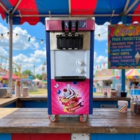 Machine à glace verticale à trois saveurs, haute efficacité, capacité de production de 25L/h, 100KG, pour stand alimentaire