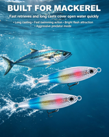 Ensemble de 5 leurres artificiels lumineux en métal pour la pêche au long-casting, type dents de dragon, pour achigan et brochet