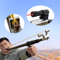 Slingshot noir pour la chasse et le tir en plein air avec viseur, utilisable avec diverses bandes élastiques