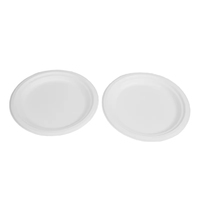 Petites assiettes à dessert en papier 100% bagasse compostable assiettes jetables de canne à sucre biodégradables naturelles et écologiques