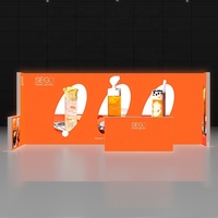 Stand d'exposition professionnel personnalisable 3x6m, mural modulaire rétroéclairé 10x20ft avec boîte à lumière LED et impression premium