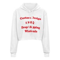 Haut court à capuche tricoté pour femme, style hip-hop, imprimé, décontracté, à manches longues, respirant, personnalisé, pour l'automne