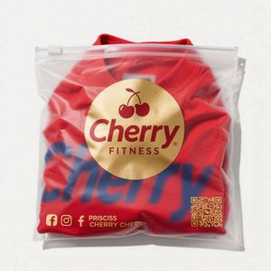 Custom Logo Zip Lock Apparel Packaging <b>Bag</b> <b>Compostable</b> CPE Poly Frosted Slide Material Structure Low MOQ 160 Micron - Product Image 3