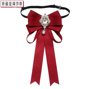 Luxury Wedding Day Bigger Size Rhinestone <strong>Bow</strong> <strong>Ties</strong> for Women <strong>Black</strong> <strong>Red</strong> <strong>Bow</strong> Satin Plaid Wedding <strong>Tie</strong> - Product Image 5