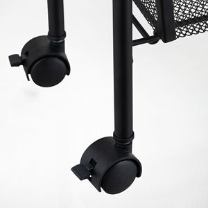 Estante de Almacenamiento para Sala de Estar y Cocina con Ruedas, Estante de Organización Metálico de Tres Niveles Multifuncional - Product Image 5