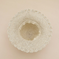 Chapeau de paille en crochet pour femme avec nœud décoratif, fait main, respirant, protection solaire, idéal pour l'été et les vacances à la plage