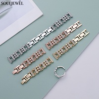 Bracelet de montre en dentelle et cristal pour Apple Watch, bracelet en métal avec strass pour femmes, série 10 SE, vente en gros d'usine