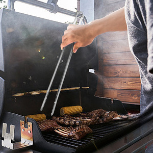 Korean Style Stainless Steel <b>BBQ</b> Tongs Extended Heat Resistance Anti Slip For Grilling Steak Corn Vegetables Outdoor Cooking - Product Image 2