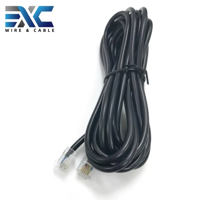 Telecommunications Manufacture Field telephone cable  3M Patch cord 6P4C 6P6C RJ11 RJ12 Round Telephone cables 100m