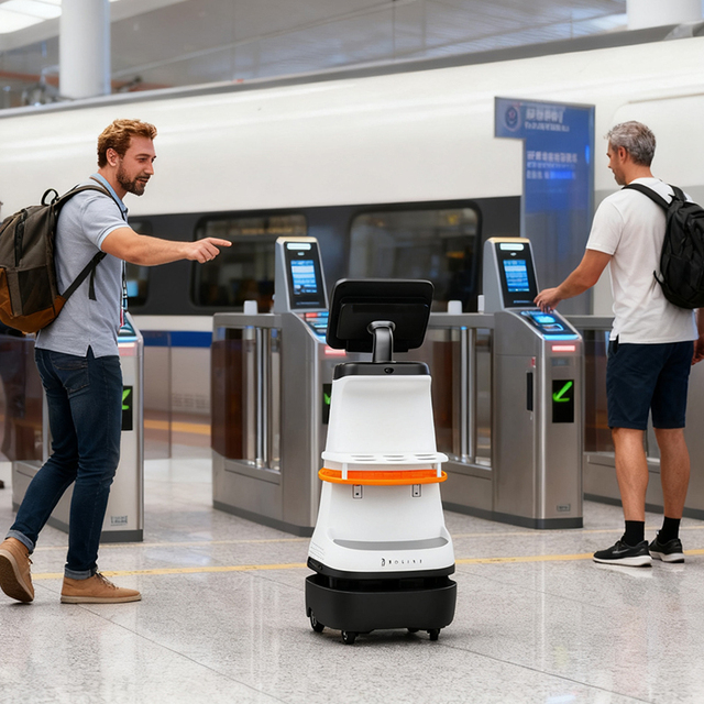 Intelligent Reception Guide Robot-AI-Powered Interactive Service Robot VSLAM Navigation App-Controlled Auto Charge 6-8h Runtime